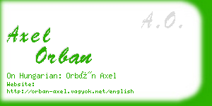 axel orban business card